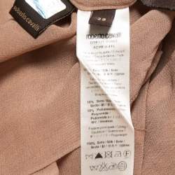 Pre Owned Roberto Cavalli Ombre Gold Beads Embellished Silk Sleeveless Mini Dress S