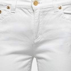 Pre Owned Roberto Cavalli White Denim Flared Jeans L Waist 30"