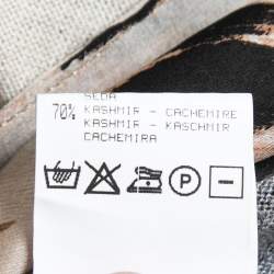 Pre Owned Roberto Cavalli Beige Animal Print Cashmere Button Front Long Cardigan M