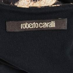 Pre Owned Roberto Cavalli Beige Leopard Print Knit Sleeveless Short Dress L