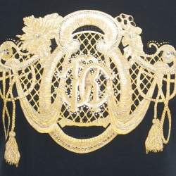 Pre Owned Roberto Cavalli Black Embroidered Cotton Crew Neck T-Shirt M