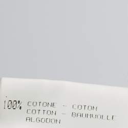 Pre Owned Roberto Cavalli Black Cotton Frill Detail Button Front Long Sleeve Top M