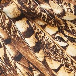 Pre Owned Roberto Cavalli Black Printed Silk Satin Halter Neck Top L