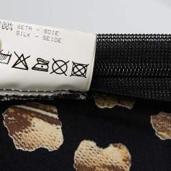 Pre Owned Roberto Cavalli Black Printed Silk Satin Halter Neck Top L