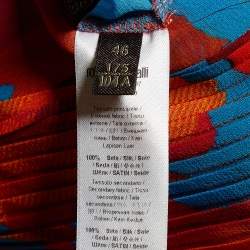 Pre Owned Roberto Cavalli Multicolor Printed Silk Sheer Kaftan Top L