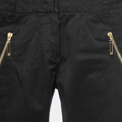 Pre Owned Roberto Cavalli Black Denim Zip Detail Jeans S Waist 28"