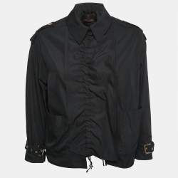 Roberto Cavalli Black Synthetic Buttoned Jacket S