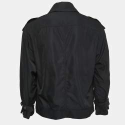 Roberto Cavalli Black Synthetic Buttoned Jacket S