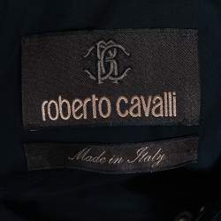 Roberto Cavalli Black Synthetic Buttoned Jacket S