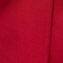 Pre Owned Roberto Cavalli Red Jersey Long Sleeve Midi Dress M