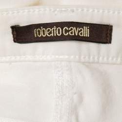 Pre Owned Roberto Cavalli White Denim Flared Jeans L Waist 31"