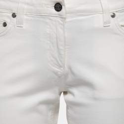 Pre Owned Roberto Cavalli White Denim Flared Jeans L Waist 31"