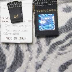 Pre Owned Roberto Cavalli Brown/Beige Animal Print Jersey Maxi Dress M