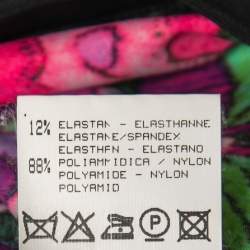 Pre Owned Roberto Cavalli Black Floral Printed Jersey V-Neck Top S