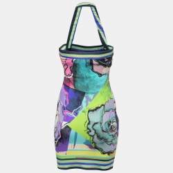 Pre Owned Roberto Cavalli Multicolor Abstract Printed Jersey Bodycon Mini Dress S