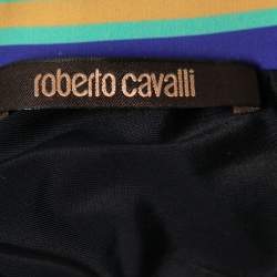 Pre Owned Roberto Cavalli Multicolor Abstract Printed Jersey Bodycon Mini Dress S