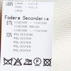 Pre Owned Roberto Cavalli Cream Wool Knit Detachable Fur Collar Shrug S