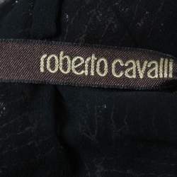 Pre Owned Roberto Cavalli Black Sequined Cutout Sleeveless Gown M