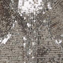 Pre Owned Roberto Cavalli Black Sequined Cutout Sleeveless Gown M