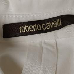 Roberto Cavalli White Cotton Lace-Up Playsuit S