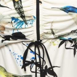 Pre Owned Roberto Cavalli Multicolor Bird Printed Jersey Sleeveless Mini Dress M