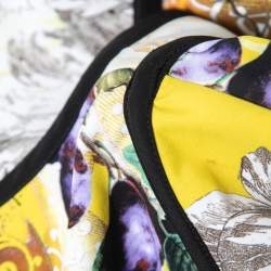 Pre Owned Roberto Cavalli Yellow Floral Printed Jersey Mini Dress S