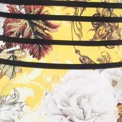 Pre Owned Roberto Cavalli Yellow Floral Printed Jersey Maxi Dress M