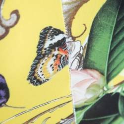 Pre Owned Roberto Cavalli Yellow Floral Printed Jersey Maxi Dress M