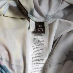 Pre Owned Roberto Cavalli Yellow Floral Printed Jersey Maxi Dress M