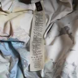 Pre Owned Roberto Cavalli Yellow Floral Printed Jersey Maxi Dress M