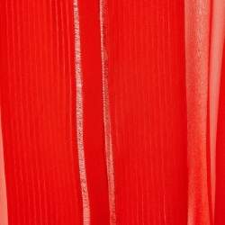 Pre Owned Roberto Cavalli Coral Red Silk Pintuck Detail Button Front Shirt L