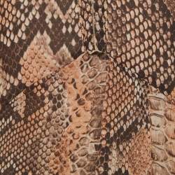 Pre Owned Roberto Cavalli Brown Snake Print Silk Long Sleeve Flared Mini Dress M
