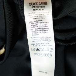 Pre Owned Roberto Cavalli Black Velvet Hooded Jumpsuit M