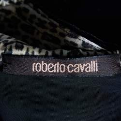 Pre Owned Roberto Cavalli Black Velvet Hooded Jumpsuit M