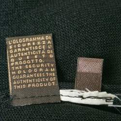 Pre Owned Roberto Cavalli Black/Blue Print Silk & Knit Sleeveless Belted Top S