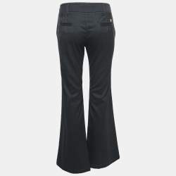 Pre Owned Roberto Cavalli Grey Wool Wide Leg Trousers M