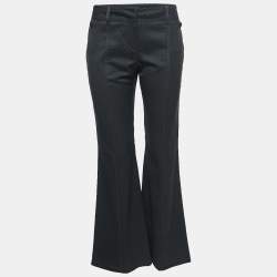 Pre Owned Roberto Cavalli Grey Wool Wide Leg Trousers M