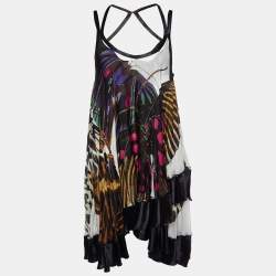 Pre Owned Roberto Cavalli Multicolor Printed Silk Mini Dress M