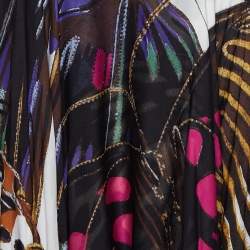 Pre Owned Roberto Cavalli Multicolor Printed Silk Mini Dress M