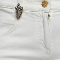 Pre Owned Roberto Cavalli Off White Denim Flared Jeans M Waist 29"