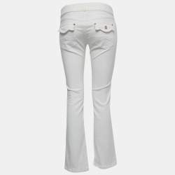 Pre Owned Roberto Cavalli Off White Denim Flared Jeans M Waist 29"