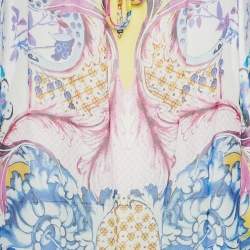 Pre Owned Roberto Cavalli Multicolor Printed Silk Tunic L