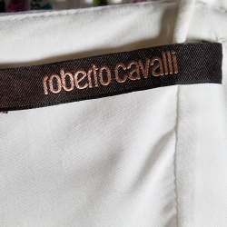 Pre Owned Roberto Cavalli Multicolor Printed Viscose Ruched Sleeveless Mini Dress L