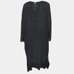 مملوكة مسبقًا Roberto Cavalli Black knit & Silk lined Shrug L