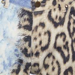 Pre Owned Roberto Cavalli Multicolor Printed Denim Straight Leg Jeans S Waist 30"