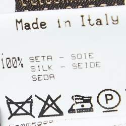 Pre Owned Roberto Cavalli White Print Silk Tie Front Cape M