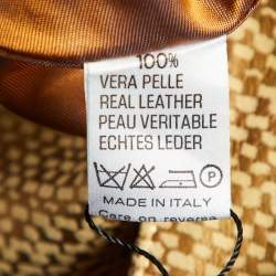 Pre Owned Roberto Cavalli Vintage Multicolor Patch Detail Leather Mini Skirt L