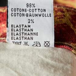 مملوكة مسبقًا Roberto Cavalli Red & Gold Printed Denim Jeans S