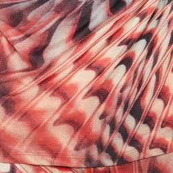 Pre Owned Roberto Cavalli Pink Printed Jersey Cami Top & Silk Satin Pants XL/M