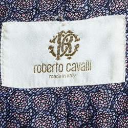 مملوكة مسبقًا Roberto Cavalli Purple Floral Print Silk Single Breasted Blazer S